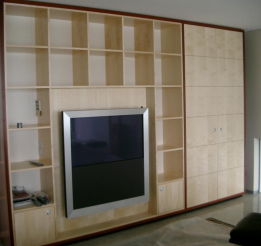 Figured Sycamore And Jarrah Veneer Tv And Display Unit