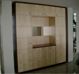 Figured Sycamore Veneers Doors With Jarrah Surrounds And Bench Top