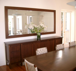 Timber Sideboard With Matching Timber Mirror